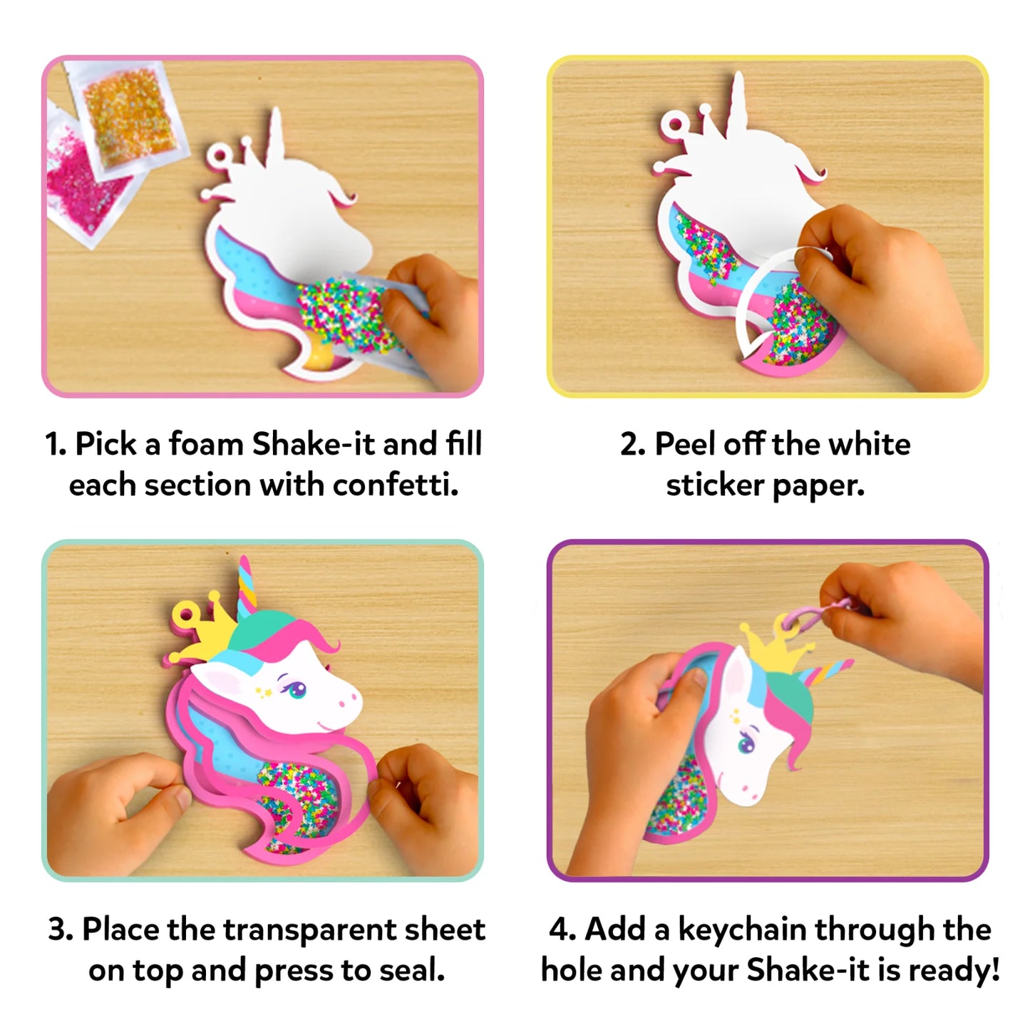 Shake-its: Unicorns & Princesses | DIY Craft Kit with Keychains (ages 4-9)