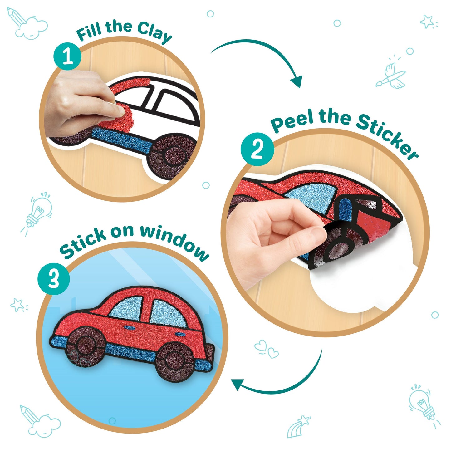 DIY Clay Stickers Transport