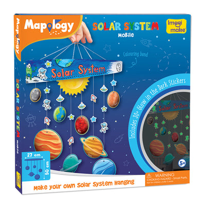 Mapology Combo: India & World Map Puzzle and Solar System Mobile - DIY Hanging Craft Kit