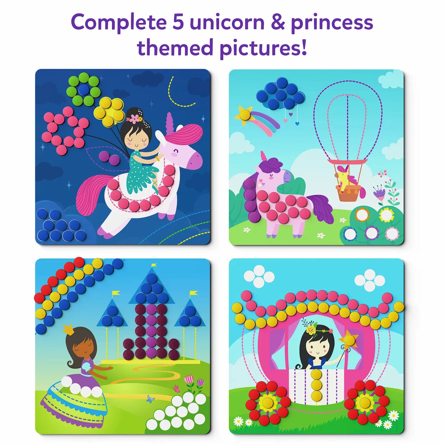 Dot It with Magnets - Unicorns & Princesses | Repeatable Magnetic Art Activity (ages 3-7)