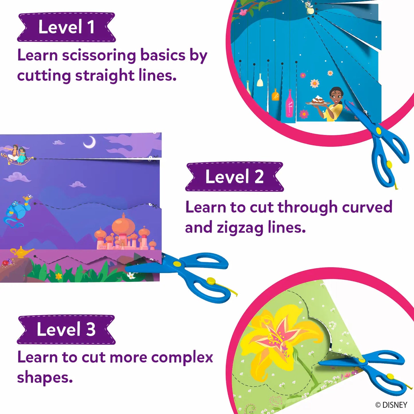 Snip Snip: Disney Princess | Art & Craft Activity Kit (ages 3-7)