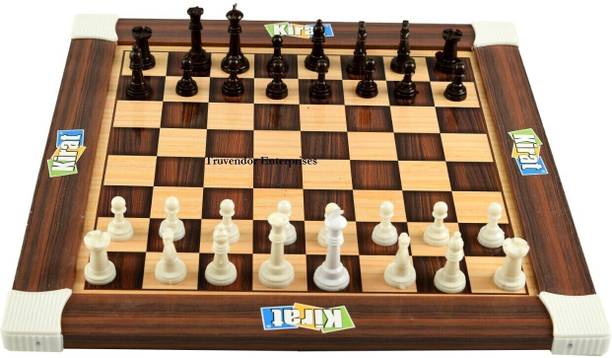 Kirat 2 in 1 Wooden Chess and Ludo Game Set for Indoor ...