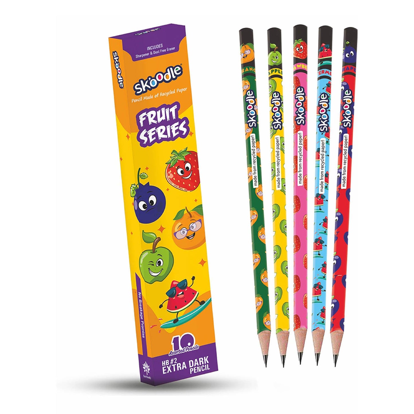 Skoodle Fruit Series Paper Pencil - 10 Pencils