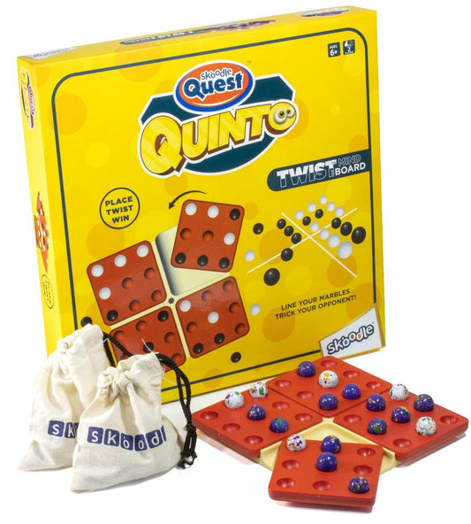 Skoodle Quest Quinto, Brain Puzzle And Strategy Board Game For Children And Adults
