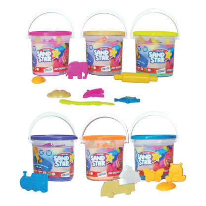Skoodle Sand Star Bucket - 175gm with 11 Moulds,1 Roller Pin & 1 Tool (Assorted Color)