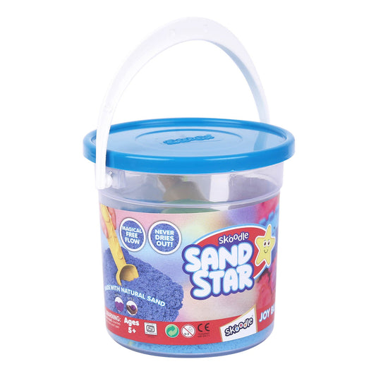 Skoodle Sand Star Bucket - 175gm with 11 Moulds,1 Roller Pin & 1 Tool (Assorted Color)