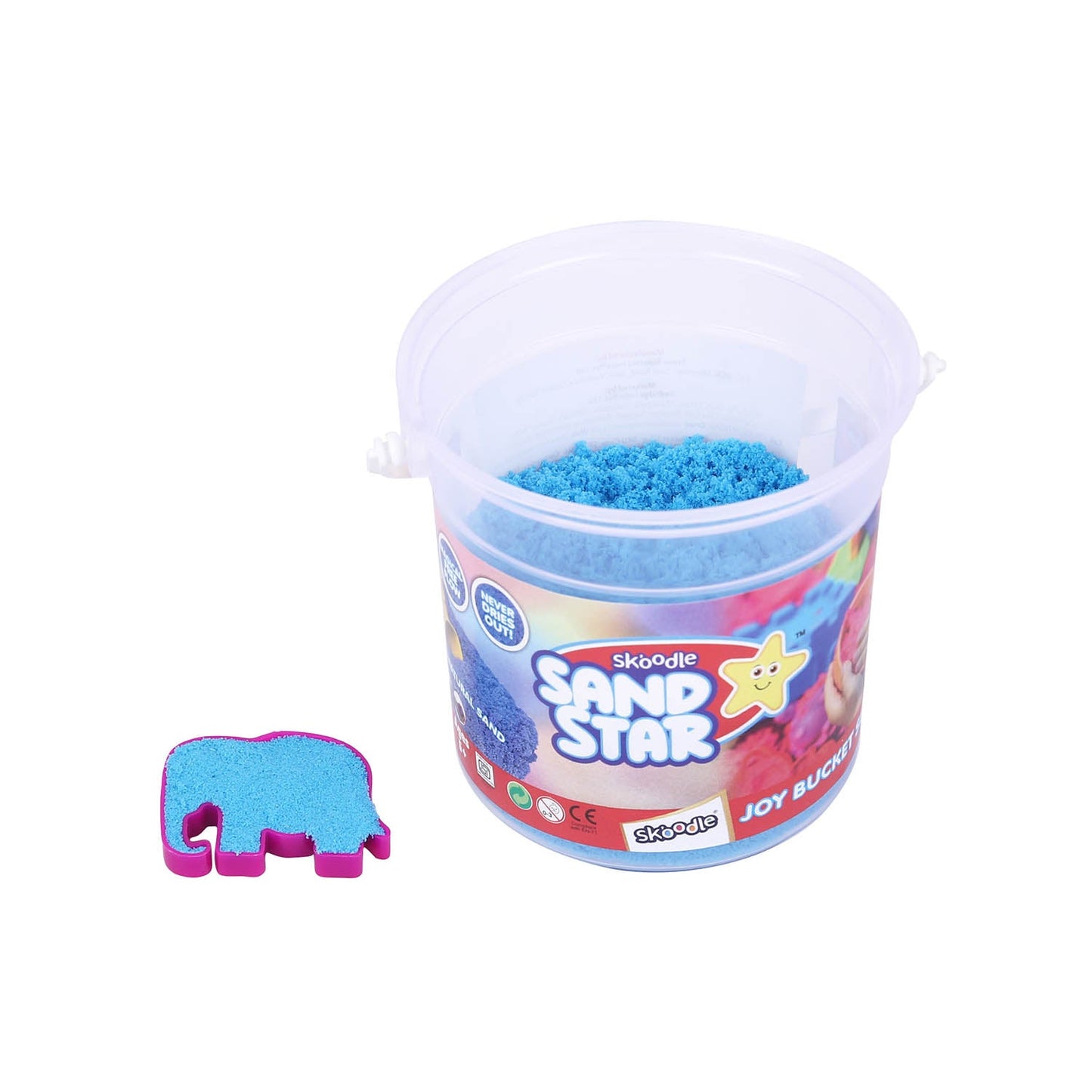 Skoodle Sand Star Bucket - 175gm with 11 Moulds,1 Roller Pin & 1 Tool (Assorted Color)