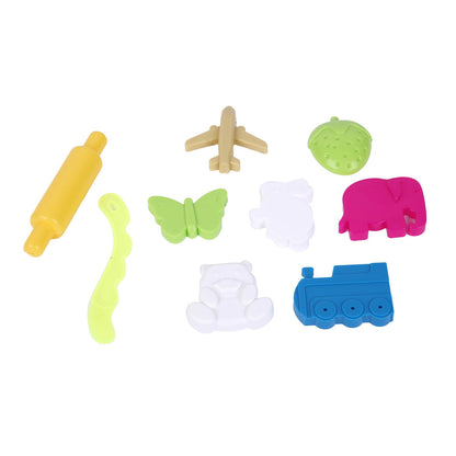 Skoodle Sand Star Bucket - 175gm with 11 Moulds,1 Roller Pin & 1 Tool (Assorted Color)
