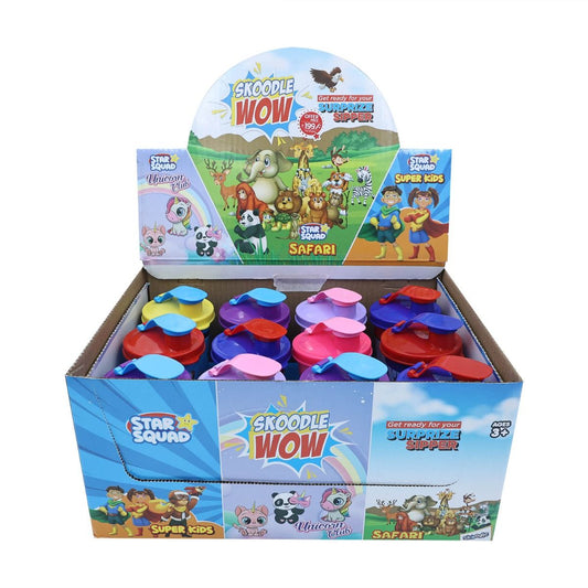 Skoodle Set Of 12 Star Squad Tumbler Sipper Cup, Cute Water Bottle With Lid, Food Grade Plastic, Leak Proof, Bpa Free, 300Ml With Surprise Gift Inside.