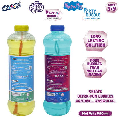 Assorted Toons My Little Pony & Peppa Pig Party 950Ml Bubble Solution (Pack Of 2)