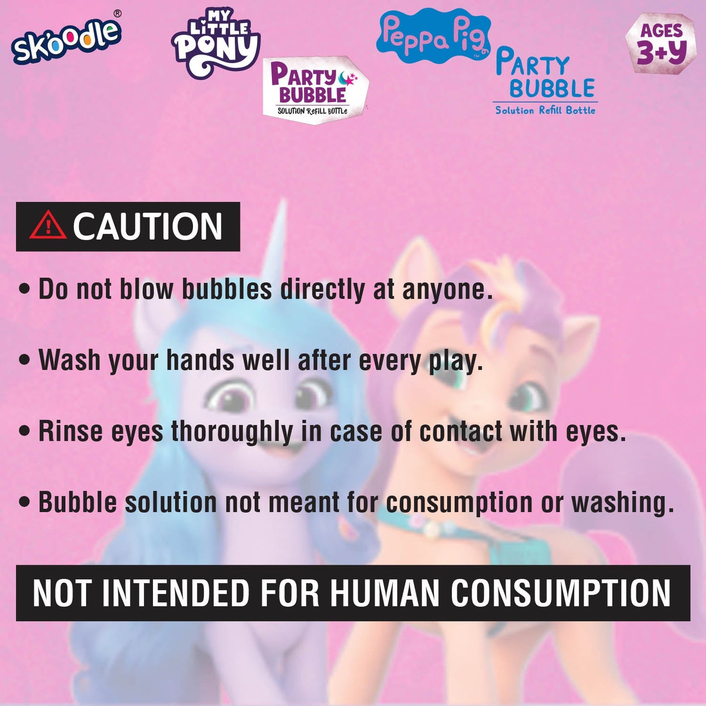 Assorted Toons My Little Pony & Peppa Pig Party 950Ml Bubble Solution (Pack Of 2)