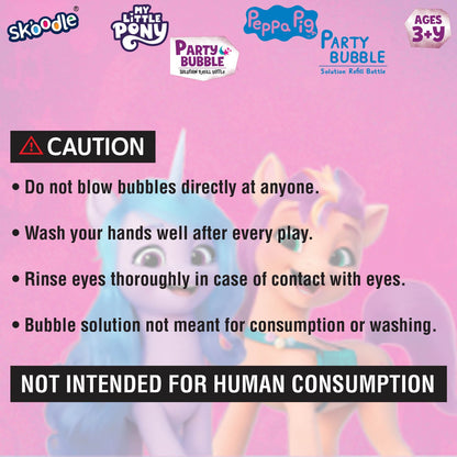 Assorted Toons My Little Pony & Peppa Pig Party 950Ml Bubble Solution (Pack Of 2)
