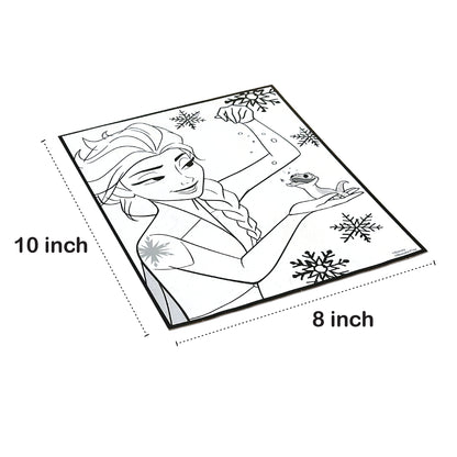 Disney Princess & Frozen Paint Your Own Poster, Ages 3+, 4 Posters, 12 Water-Based Paints, 2 Brushes, 25x20 cm