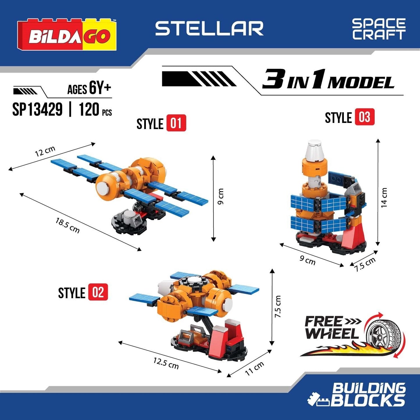 Bildago Stellar - Space Craft (SP13429)- 3-in-1 Model (120 PCS)