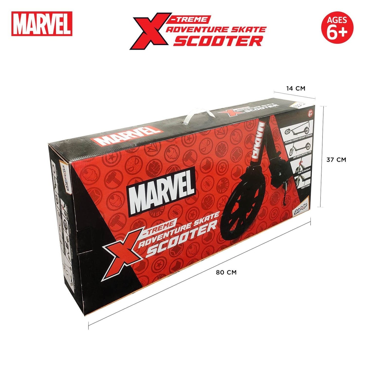 Marvel Spiderman Thwip X-Treme Skate Scooter - Red