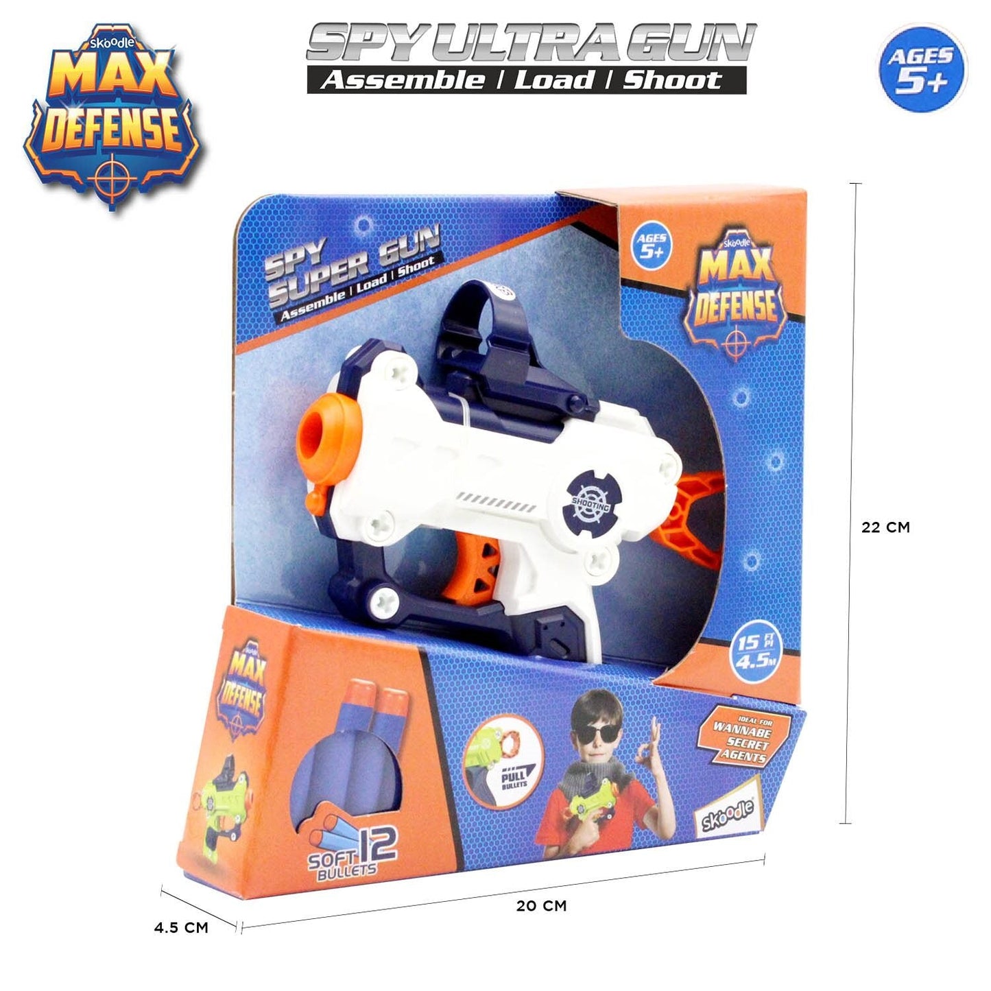 Skoodle Max Defense Spy Super Gun - (White)
