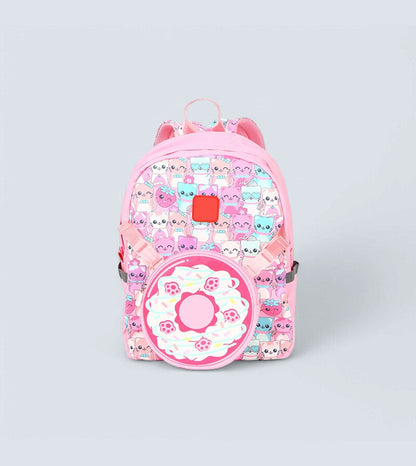 Pink Cat Backpack Two-in-One – Detachable Sling Bag & 3D Design | TYKLE