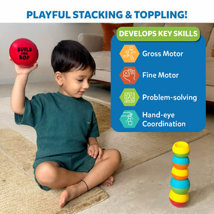 Build And Bop: Stacking & Toppling Toy for Toddlers (ages 1-4)