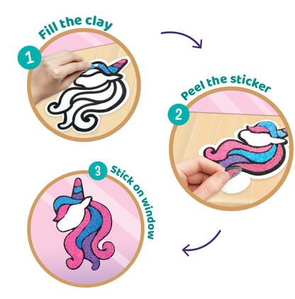 Clay Stickers - Unicorn
