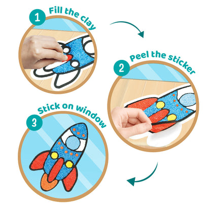 Clay Stickers - Rocket