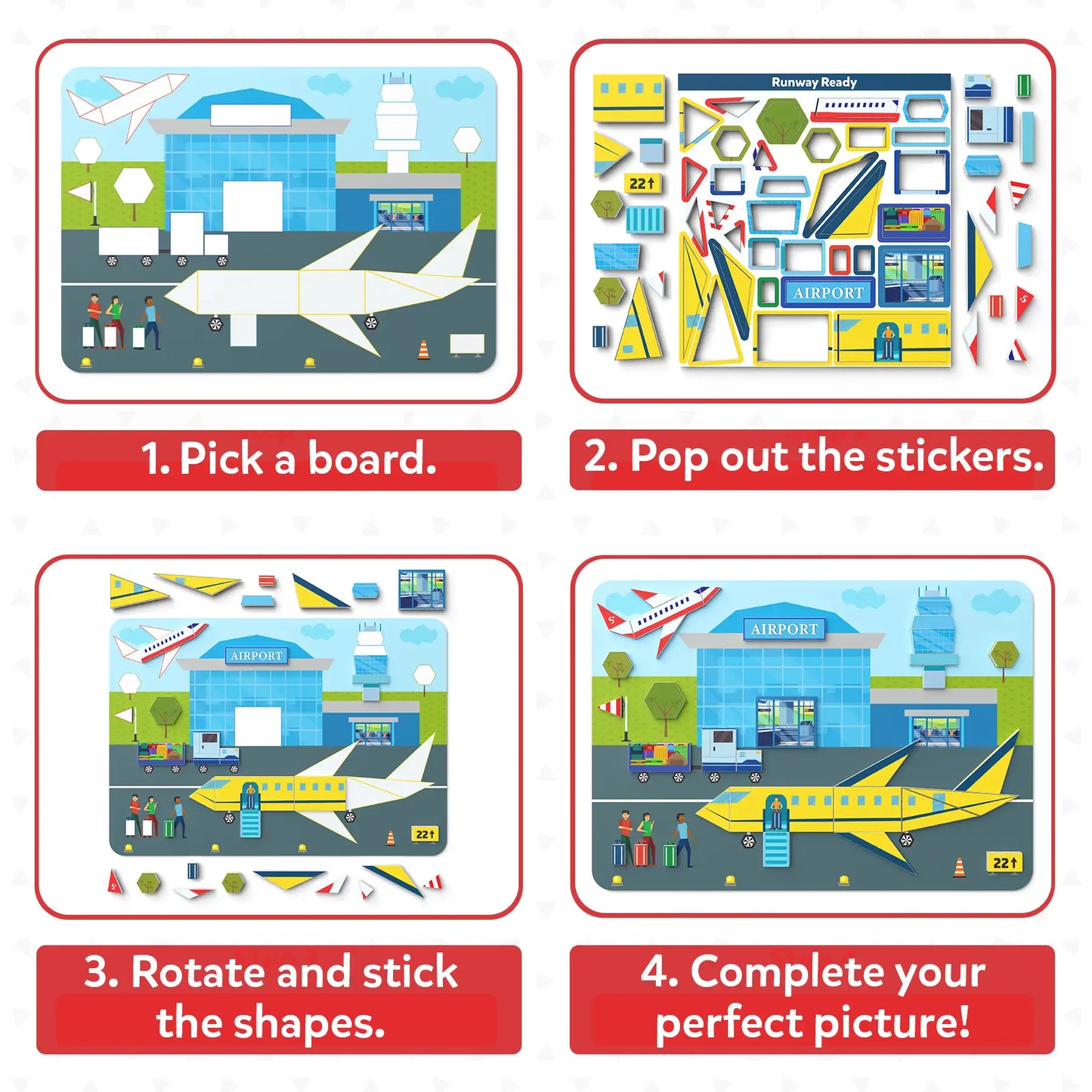 Tangram Twist - Off We Go! | No Mess Sticker Art (ages 4-7)