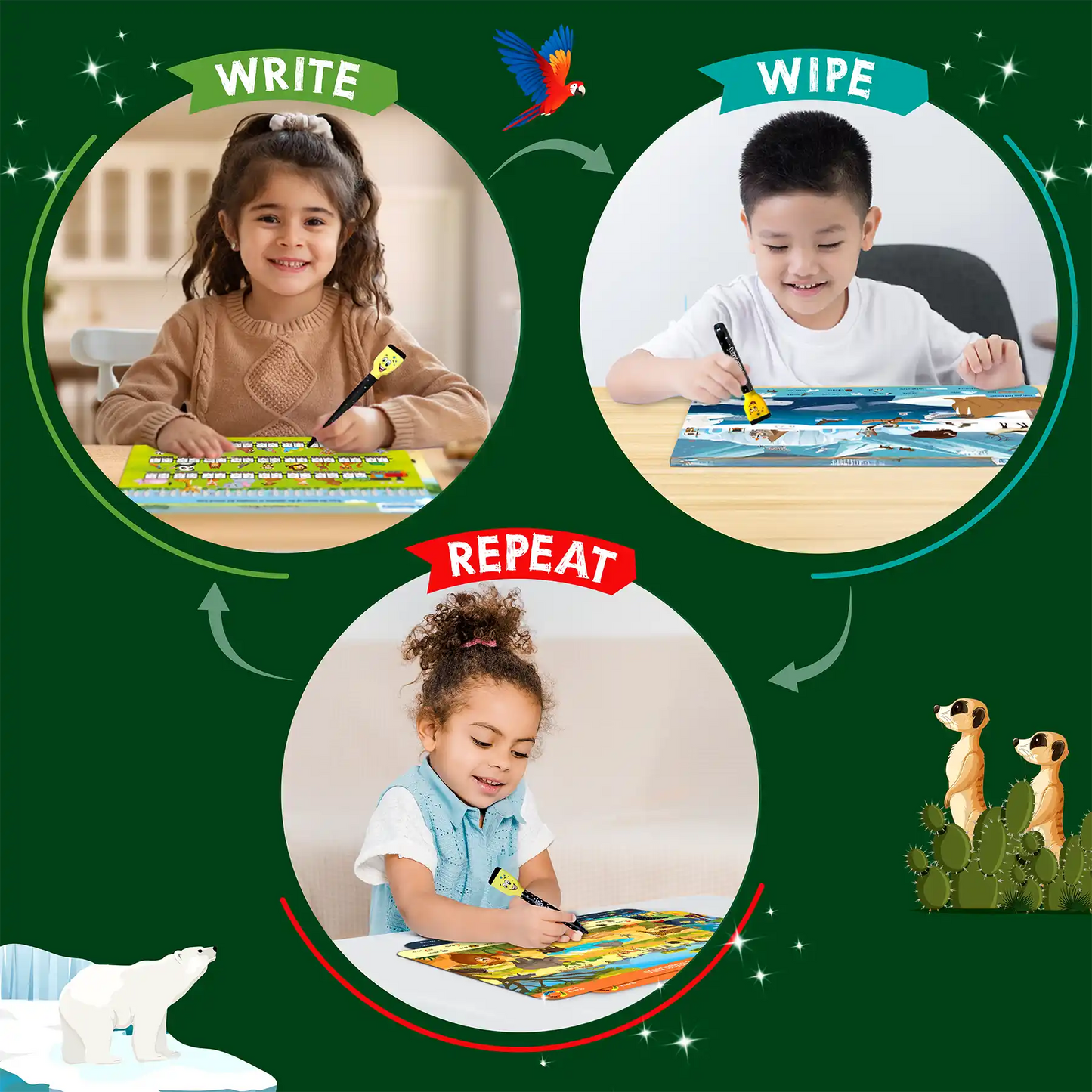 Search & Find Animals | Reusable Activity Mats (ages 3-6)