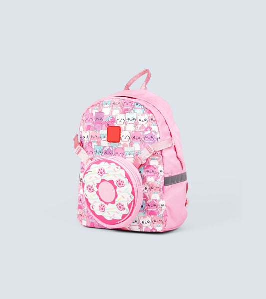 Pink Cat Backpack Two-in-One – Detachable Sling Bag & 3D Design | TYKLE