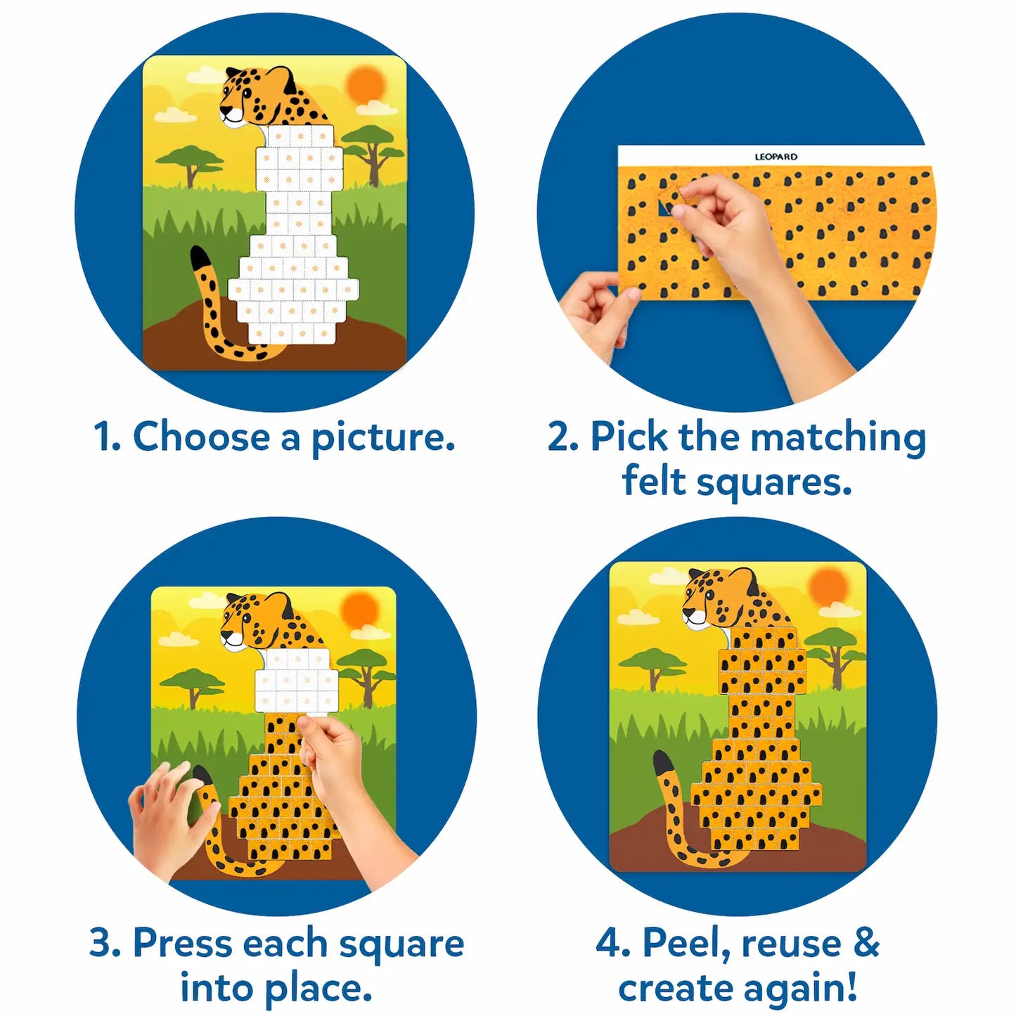 Felt Fun: Amazing Animals | Reusable 3D Craft Kit (ages 3-8)