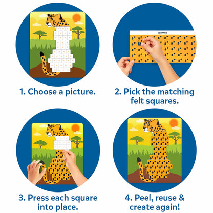 Felt Fun: Amazing Animals | Reusable 3D Craft Kit (ages 3-8)