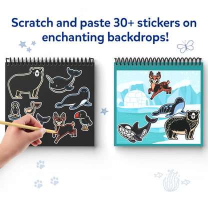 Travel Friendly Magical Scratch Art Book: Amazing Animals (ages 3-8)