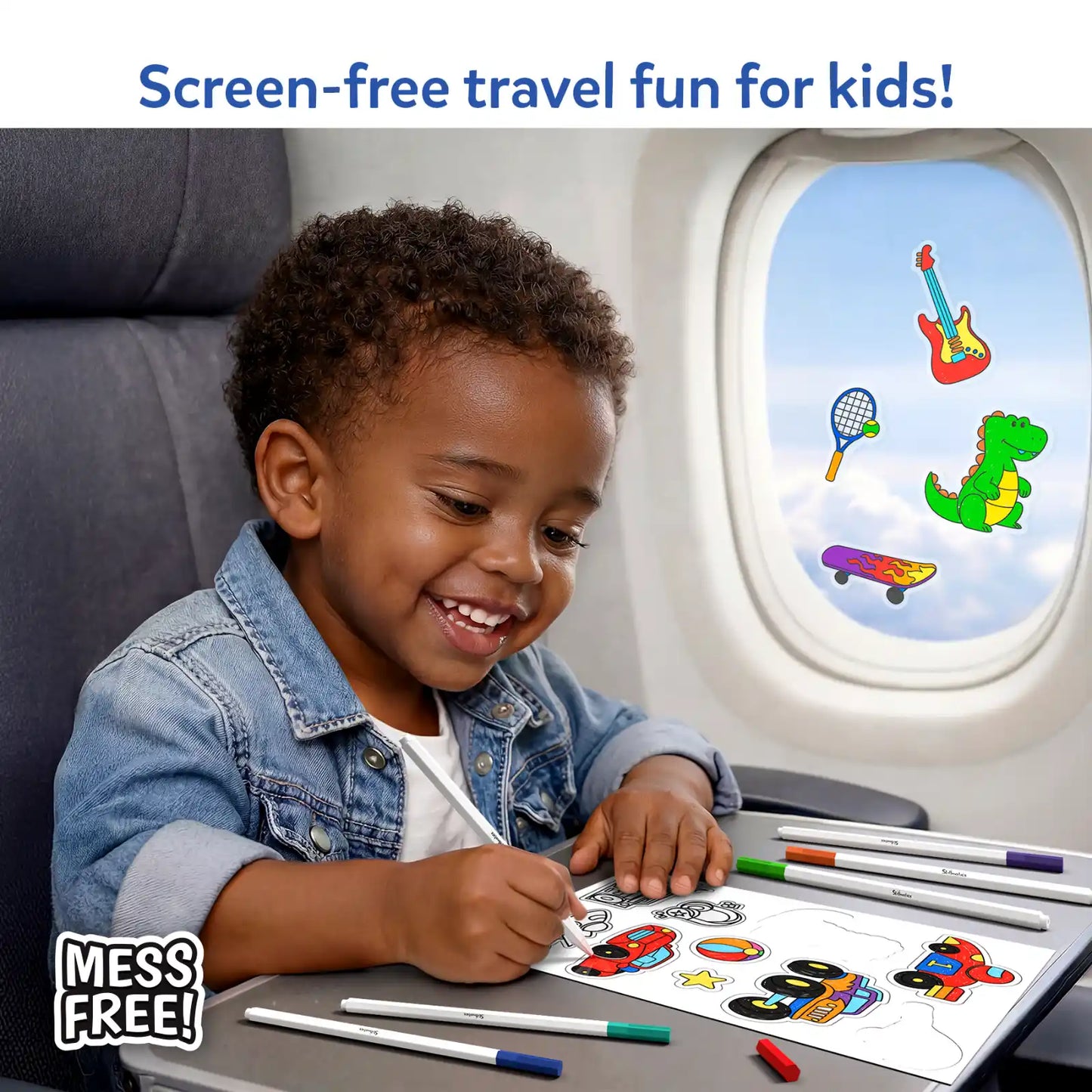 Color Clingz: Cars, Sports, Dinos & More! | Mess-Free Reusable Static Stickers | Gifts for Ages 3-7