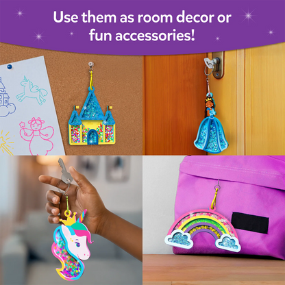 Shake-its: Unicorns & Princesses | DIY Craft Kit with Keychains (ages 4-9)