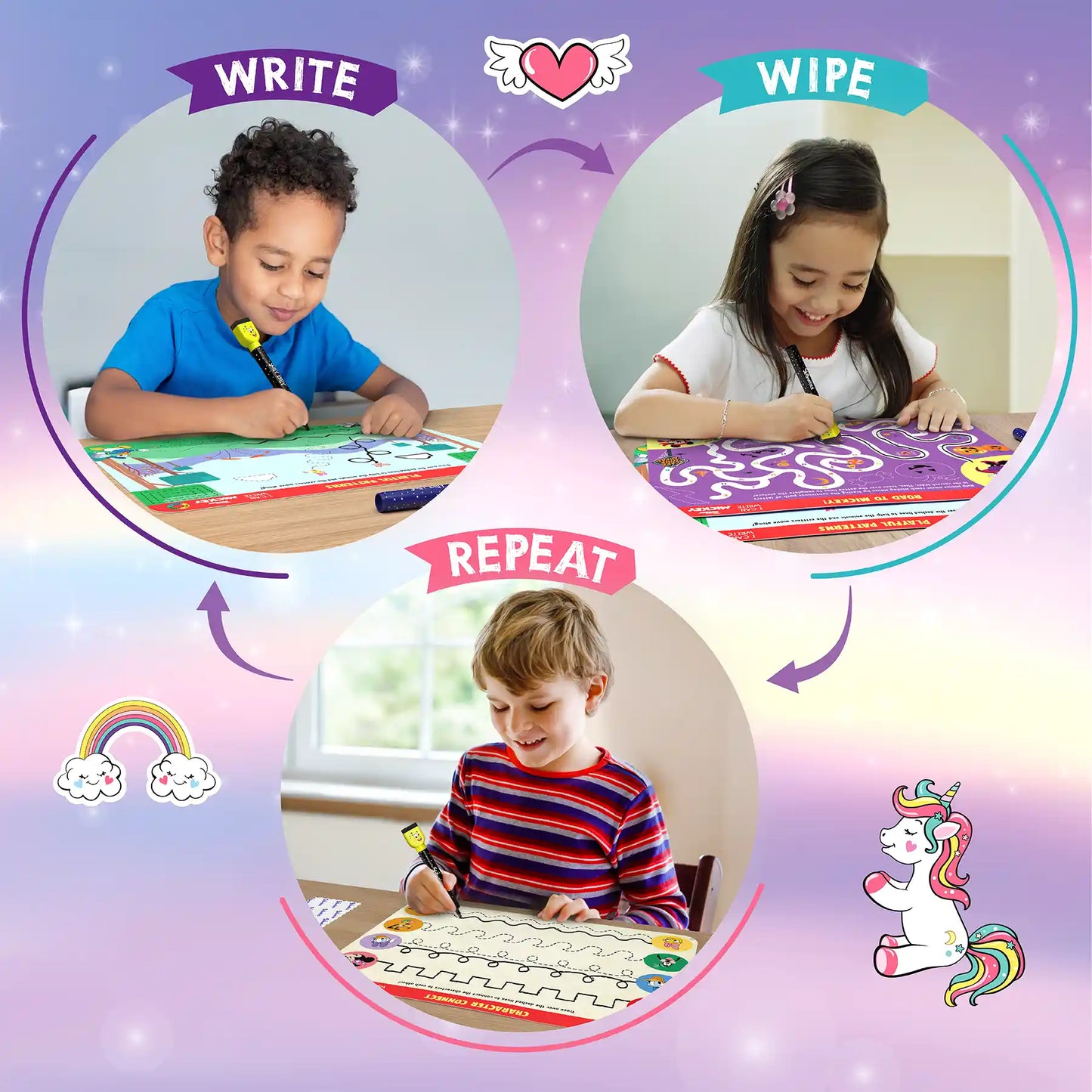 I Can Write Unicorn Edition | Reusable Activity Mats (ages 3-6)