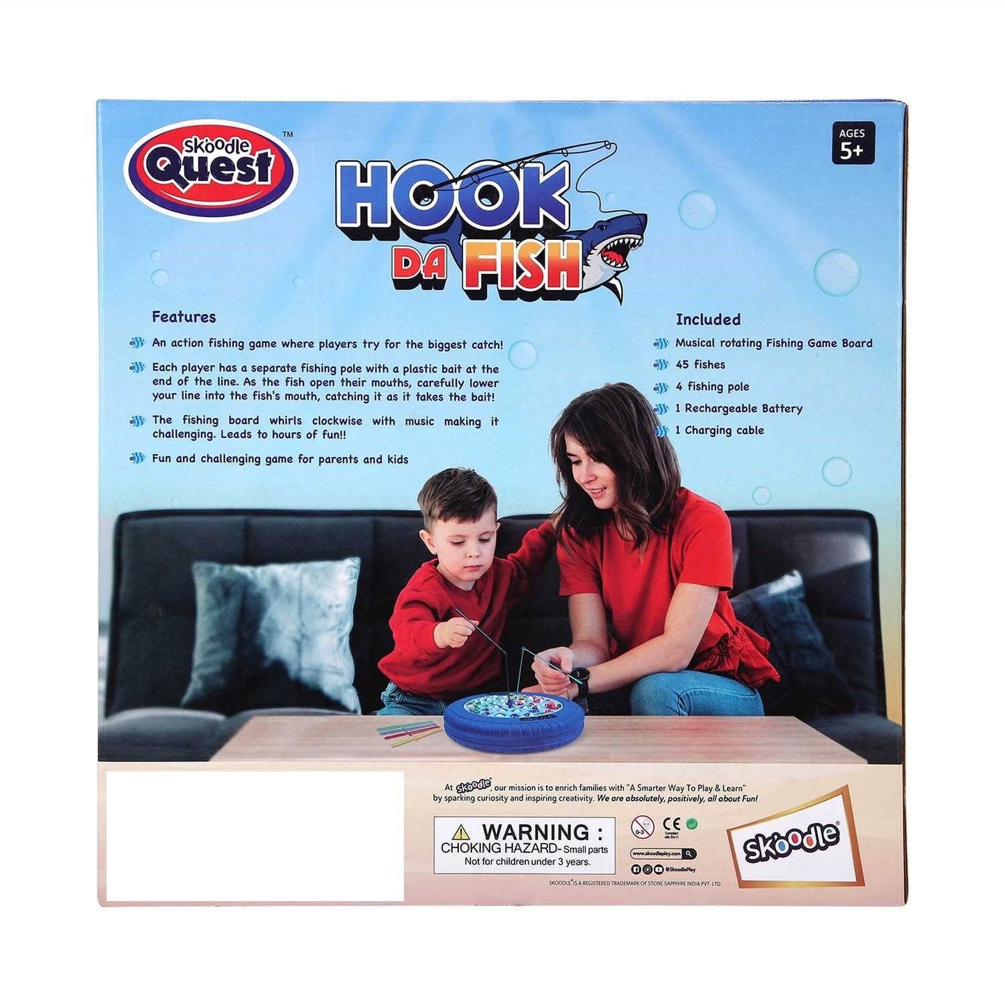 Skoodle Quest Hook Da Fish Rechargeable Game - Rose