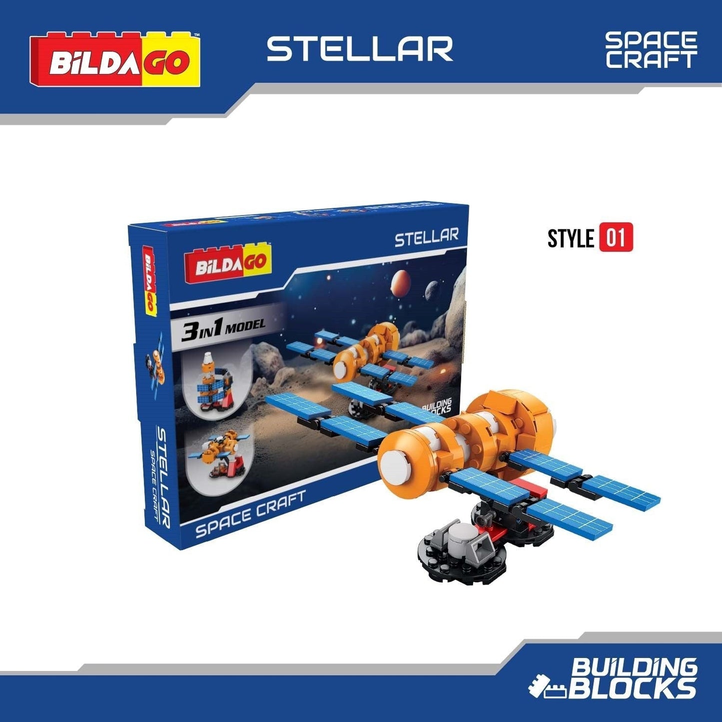 Bildago Stellar - Space Craft (SP13429)- 3-in-1 Model (120 PCS)