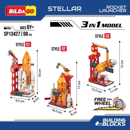 Bildago Stellar - Rocket Launcher (SP13427)- 3-in-1 Model (98 PCS)