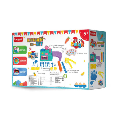 Funskool Fundough Kitchen Set for Kids | Cutting & Moulding Play Dough Set | Multicolour | Age 3+ Years