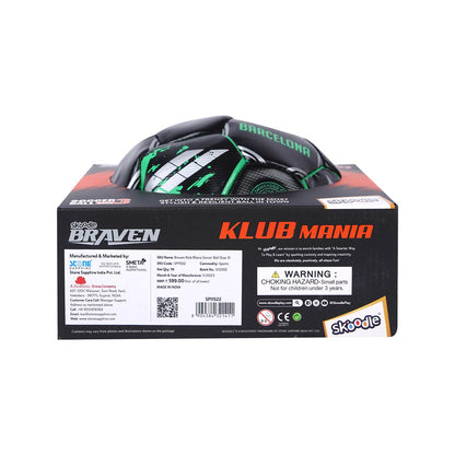 SKOODLE Braven Klub Mania Football Size 3 | Diamond Textured Football for Kids | Manchester, Liverpool, Barcelona & Madrid Editions