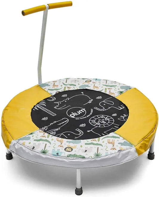 Plum Kids Jumping Bouncer Trampoline with Handle and Jungle Sounds
