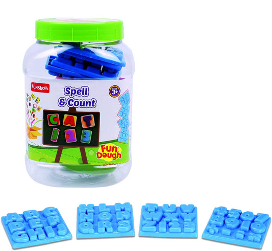 Funskool Fundough Spell & Count Jar for Kids | Learning Dough Set with 2 Dough Tubs | Educational Toy | Age 3+ Years