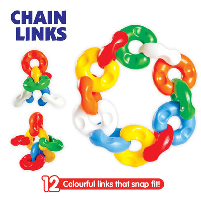 Funskool Giggles Chain Links Building Blocks for Kids | Interlocking Educational Construction Toy | Multicolour | 6 Months+