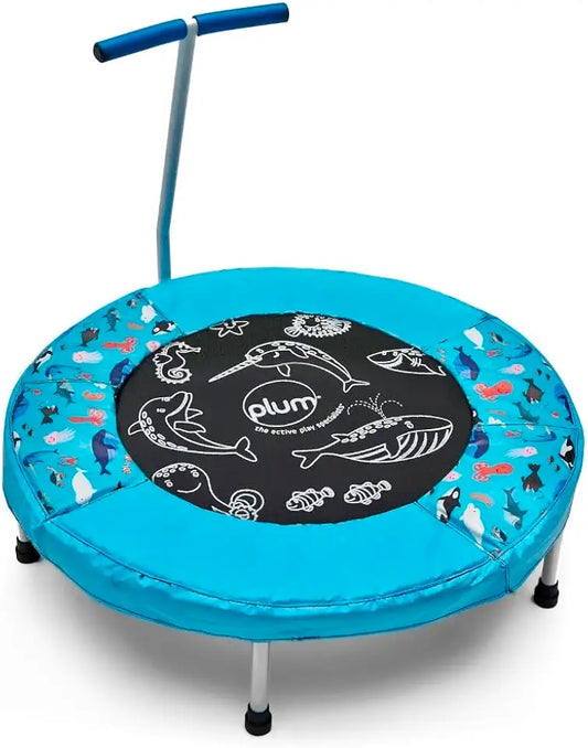 Plum Kids Jumping Bouncer Trampoline with Handle and Ocean Sounds