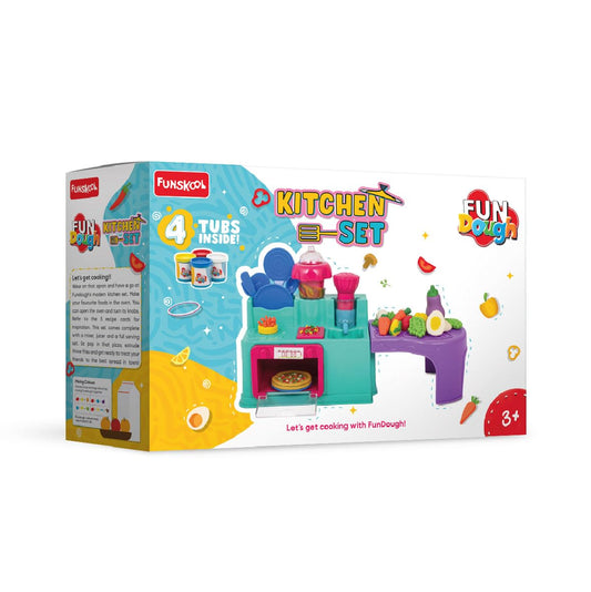 Funskool Fundough Kitchen Set for Kids | Cutting & Moulding Play Dough Set | Multicolour | Age 3+ Years