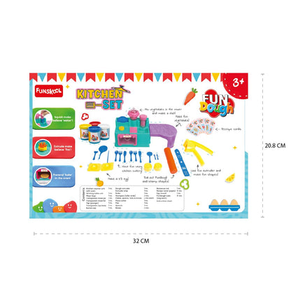 Funskool Fundough Kitchen Set for Kids | Cutting & Moulding Play Dough Set | Multicolour | Age 3+ Years