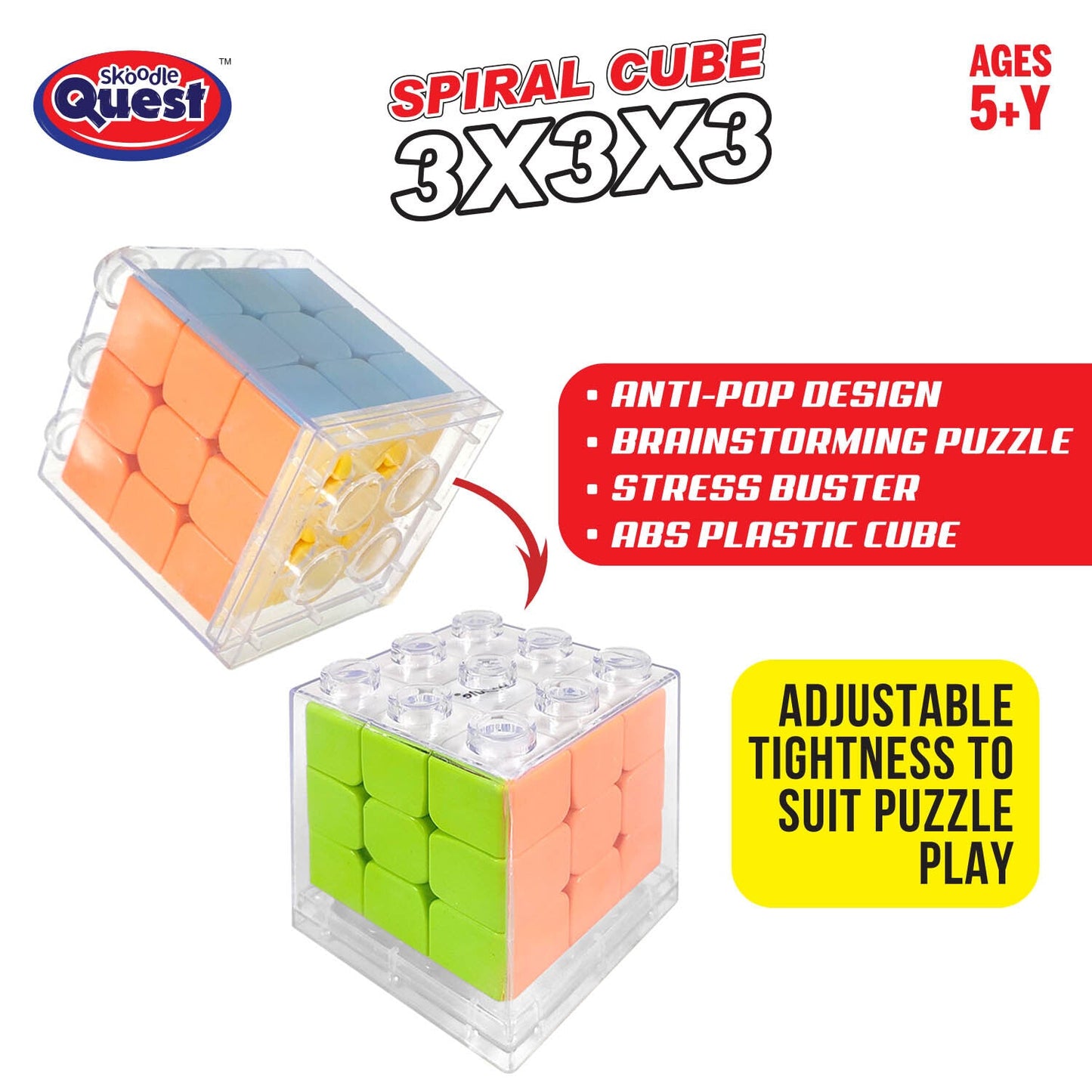 Skoodle Quest Spiral Cube 3X3X3 Block Cased