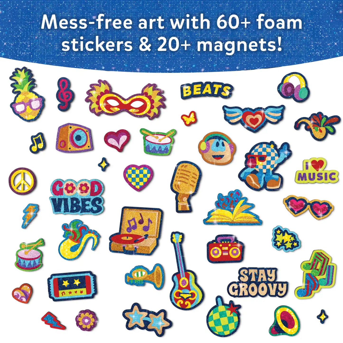 Foil Fun: Groovy Beats | No Mess Magnetic Art Kit (ages 7-13)
