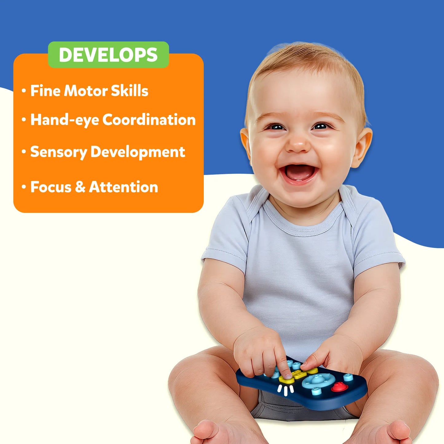 Push & Pop: TV Remote | Sensory & Fidget Toy (Ages 9-24 months)