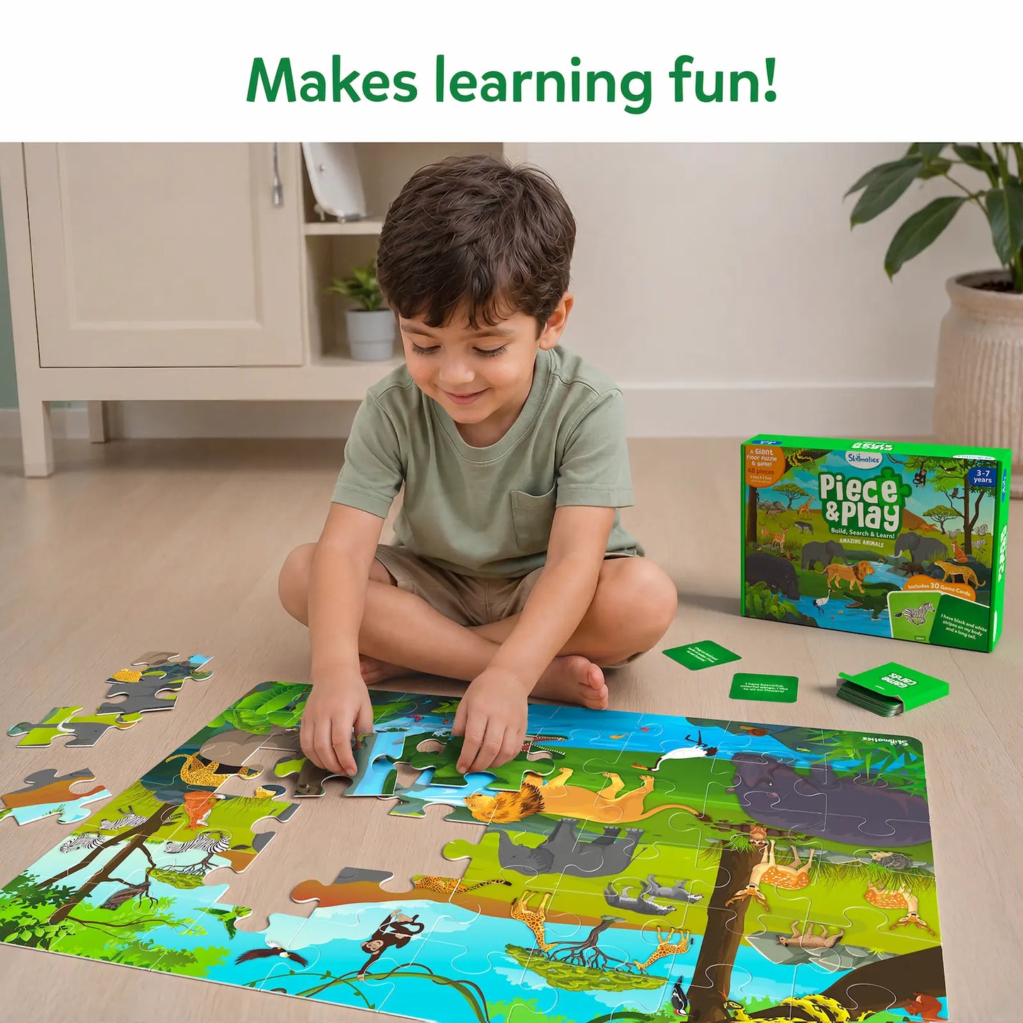 Piece & Play: Amazing Animals | Floor Puzzle & Game (ages 3-7)