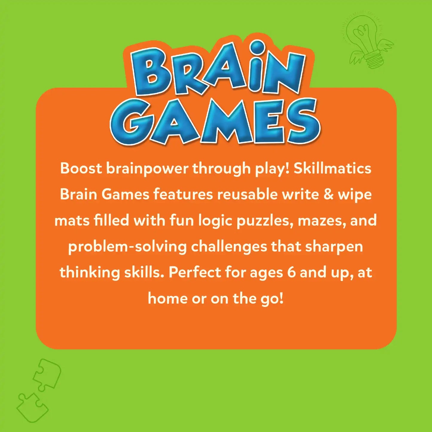 Brain Games | Reusable Activity Mats (ages 6+)