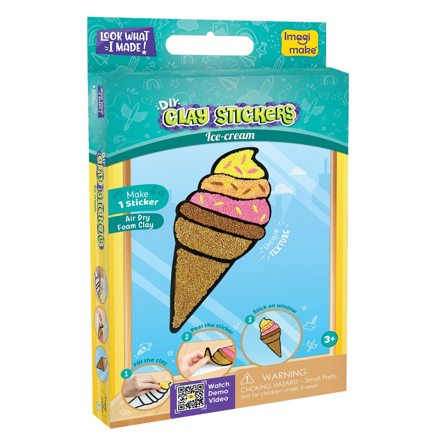 Pack Of 6 Assorted Clay Stickers - 1 Design Set